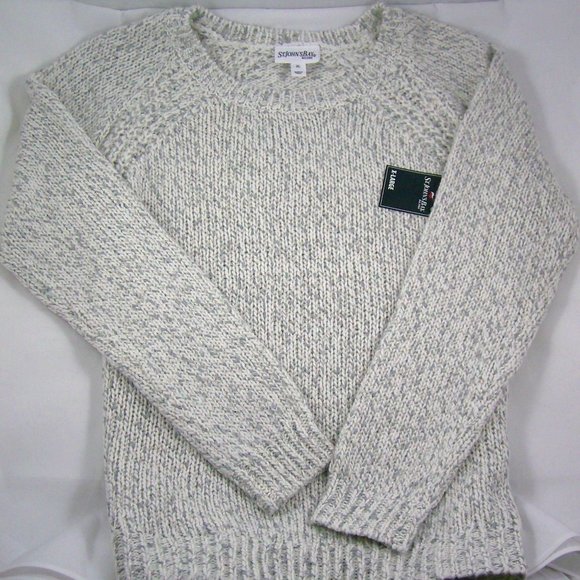 St. John's Bay Ivory w/Heather Grey Sweater - Picture 3 of 6